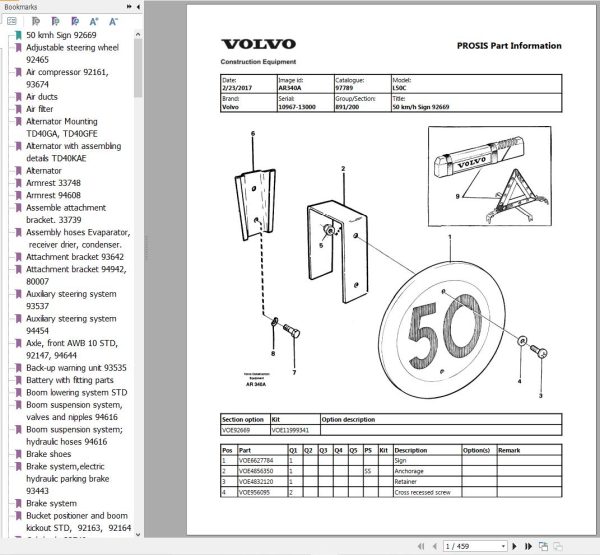 Volvo Wheel Loader L50C Parts Catalog 1