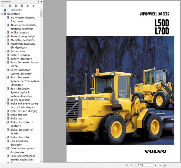 Volvo Wheel Loader L50D Parts and Service Manual 1
