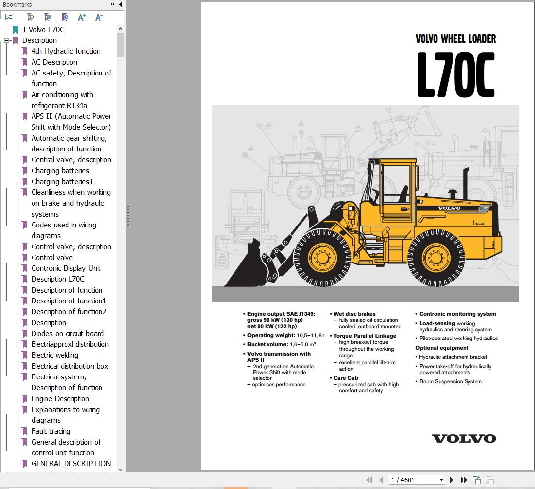 Volvo Wheel Loader L70C Service and Repair Manual 1