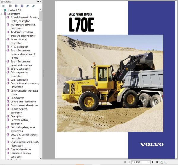Volvo Wheel Loader L70E Service and Repair Manual 1