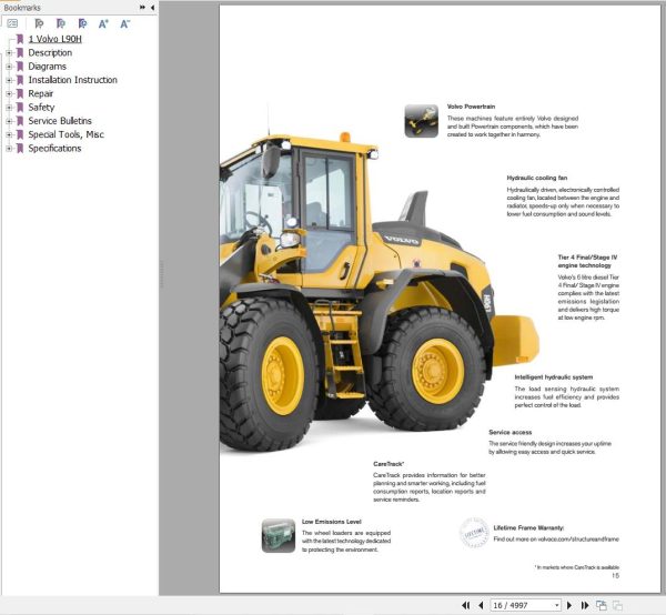 Volvo Wheel Loader L90H Service and Repair Manual 1