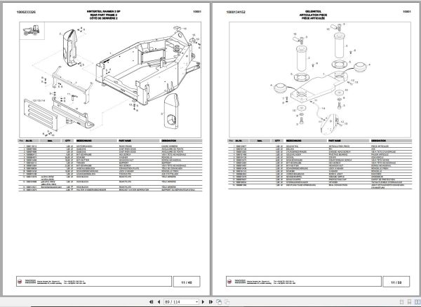 Wacker Neuson Dumper 10001 Spare Parts List 1000161103 2