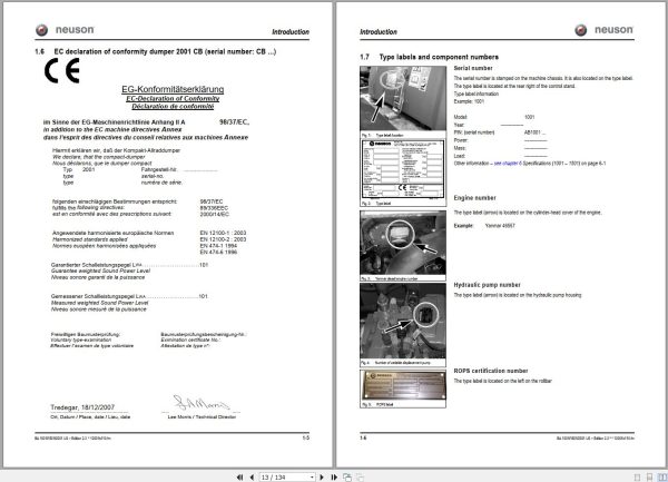 Wacker Neuson Dumper 1001 1510 2001 Operating Manual 288524567 2