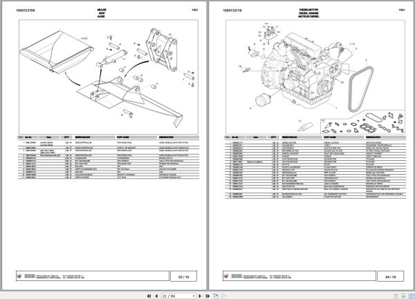 Wacker Neuson Dumper 1001 Spare Parts List 1000135891 2