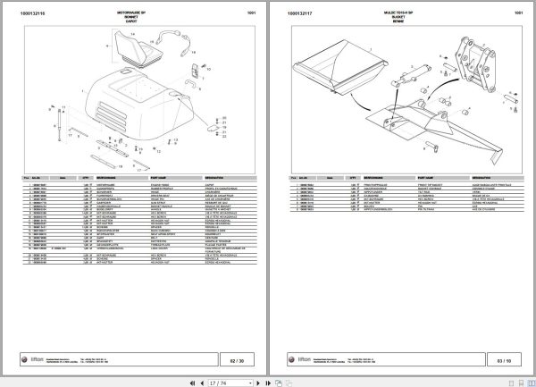 Wacker Neuson Dumper 1001 Spare Parts List 216608987 2