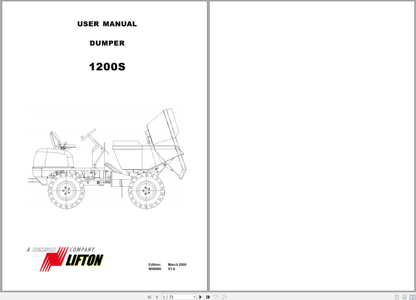 Wacker Neuson Dumper 1200S Operating Manual 1000081411 1