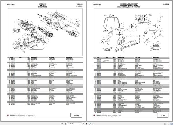 Wacker Neuson Dumper 2000 3002 Spare Parts List 1000114079 2