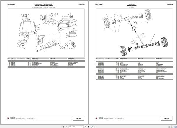Wacker Neuson Dumper 2700 5002 Spare Parts List 1000081408 2