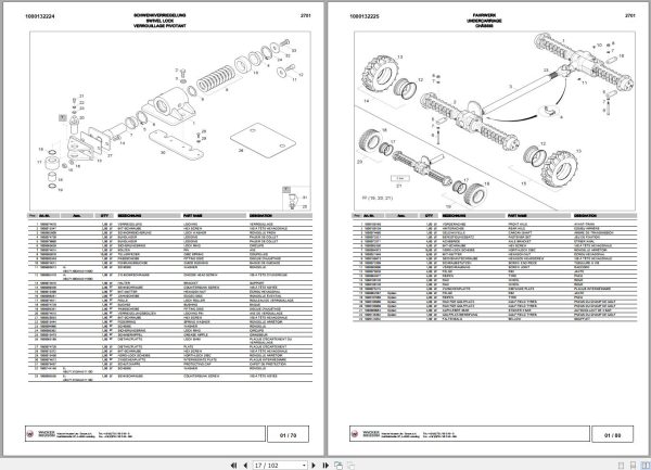 Wacker Neuson Dumper 2701 Spare Parts List 1000136228 2