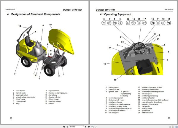 Wacker Neuson Dumper 3501 4001 User Manual 1000103791 2
