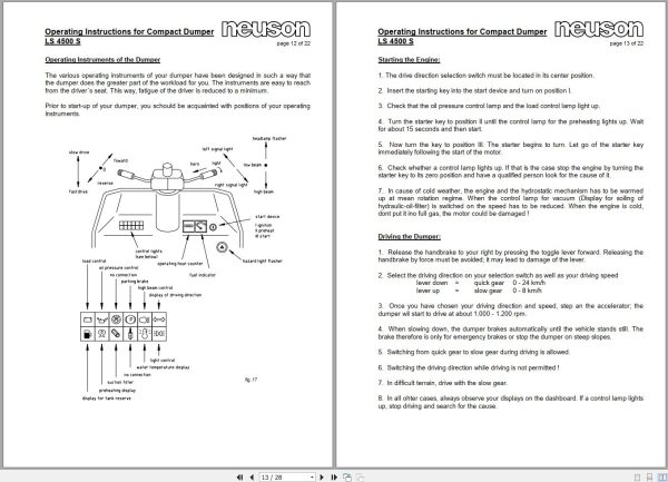 Wacker Neuson Dumper 4500 7002 Operating Manual 1000104589 2