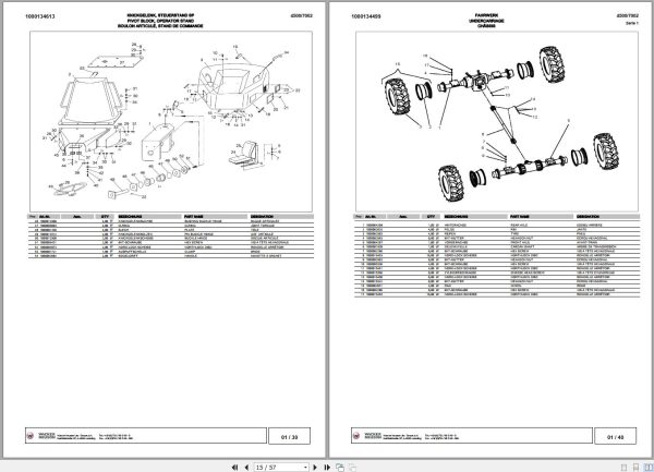 Wacker Neuson Dumper 4500 7002 Spare Parts List 1000112883 2