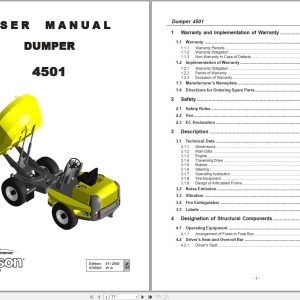 Wacker Neuson Dumper 4501 User Manual 1000103795 1