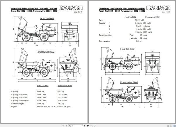 Wacker Neuson Dumper 5000 6000 8002 9002 User Manual 1000081409 1