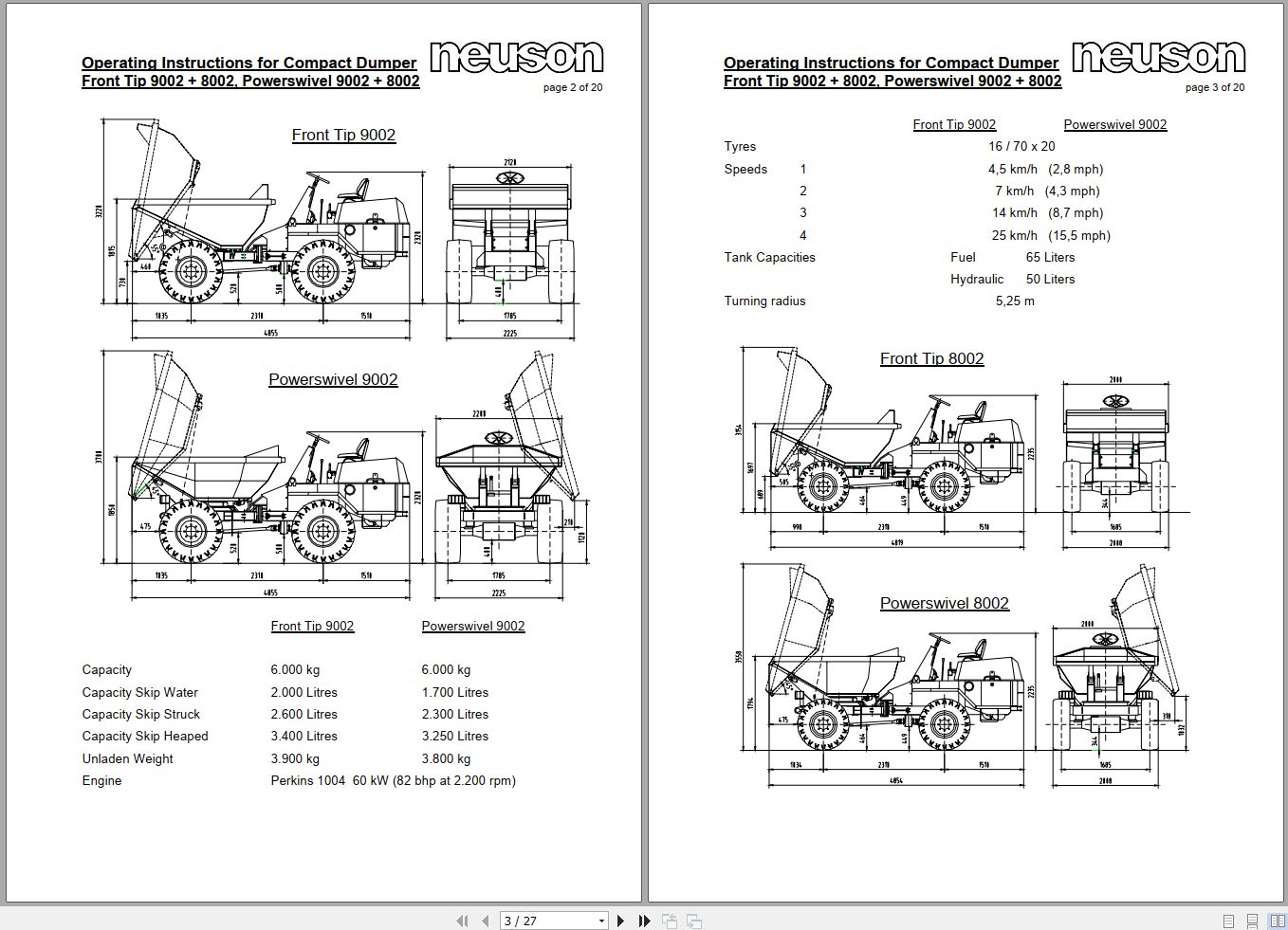 Wacker Neuson Dumper 5000 6000 8002 9002 User Manual 1000081409 1