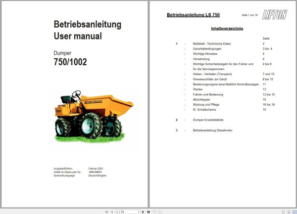 Wacker Neuson Dumper 750 1002 User Manual 1000102679 1