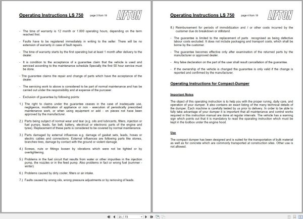 Wacker Neuson Dumper 750 1002 User Manual 1000102679 2