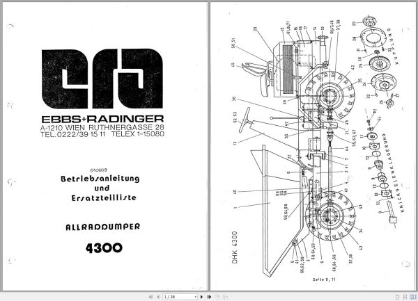 Wacker Neuson Dumper DHK 4300 Spare Parts List 1