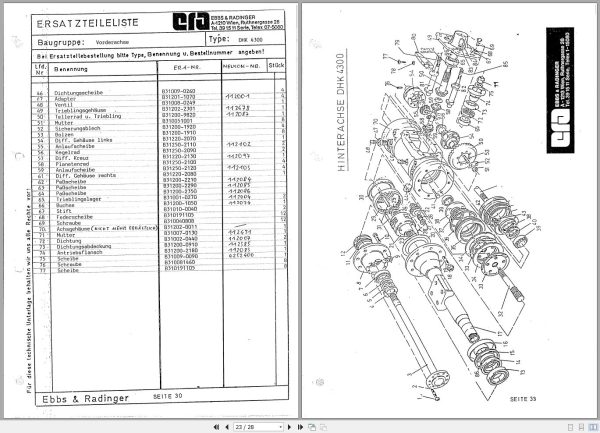 Wacker Neuson Dumper DHK 4300 Spare Parts List 2