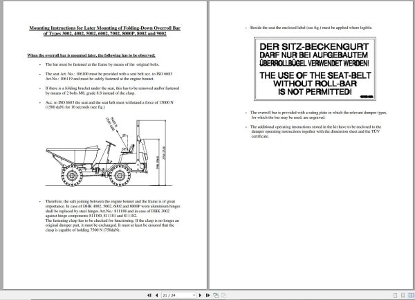 Wacker Neuson Dumper DHK 6002 H Operating Manual 1000170471 2