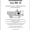 Wacker Neuson Dumper RK15 Spare Parts List 1