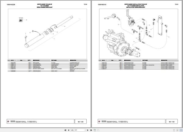 Wacker Neuson Dumper TD18 Spare Parts List 1000181078 2