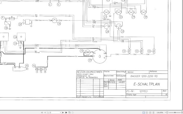Wacker Neuson Excavator 1200 2201 Electrical Diagram 1
