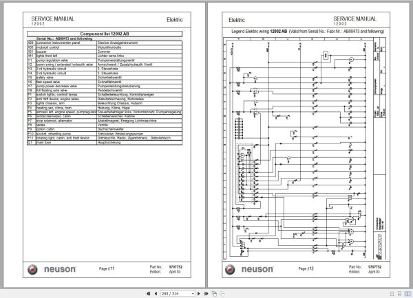 Wacker Neuson Excavator 12002 Service Manual and Diagram 1000081437 3