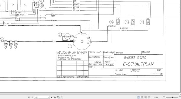 Wacker Neuson Excavator 1302 Electrical Diagram 1
