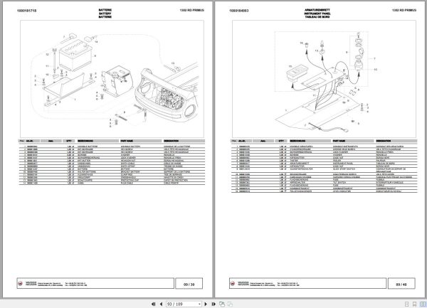 Wacker Neuson Excavator 1302 RD Primus Spare Parts List 1000081320 2
