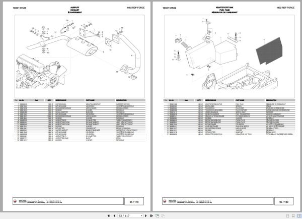Wacker Neuson Excavator 1402 RD Primus Force Spare Parts List 1000081303 2