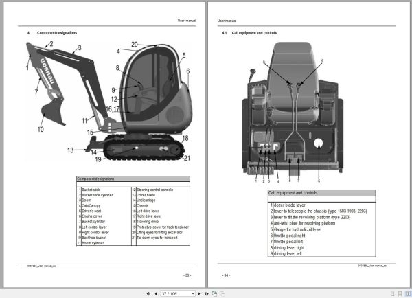 Wacker Neuson Excavator 1403 1503 1903 2203 Operating Manual 1000081332 2