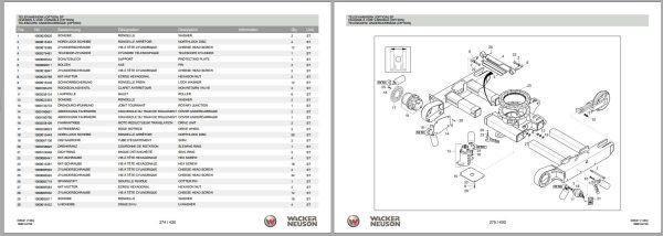 Wacker Neuson Excavator 1404 7.6 Spare Parts List 1000163718 2