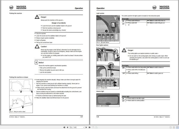 Wacker Neuson Excavator 1404 Operating Manual 1000164553 2