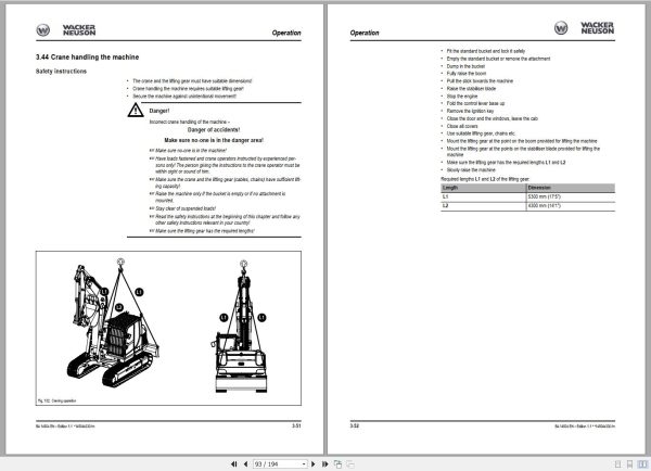 Wacker Neuson Excavator 14504 Operating Manual 1000254773 2