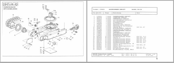 Wacker Neuson Excavator 1700 1901 2201 RD Spare Parts List 1000015269 2