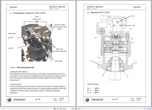 Wacker Neuson Excavator 2503 3003 3503 3703 Service Manual and Diagram 1000081433 2