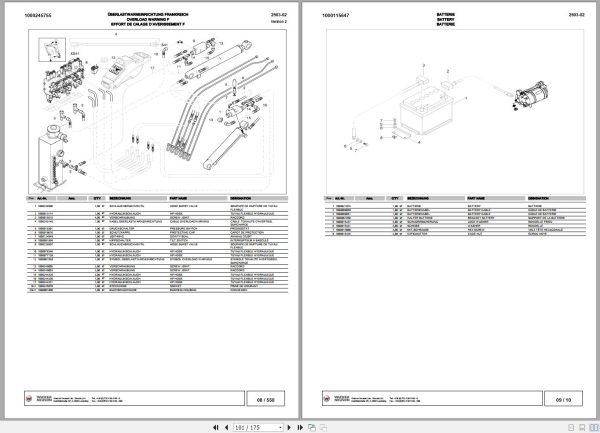 Wacker Neuson Excavator 2503 Spare Parts List 1000128057 2