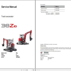Wacker Neuson Excavator 38Z3 Service Manual and Diagram 433688023 1