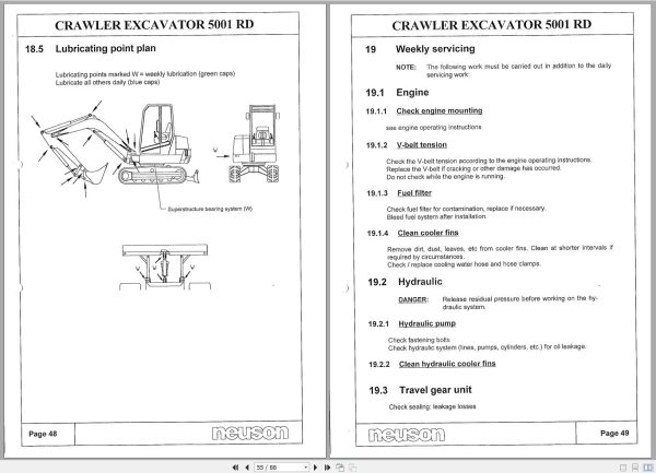 Wacker Neuson Excavator 5001 RD Operating Manual 1000081371 2