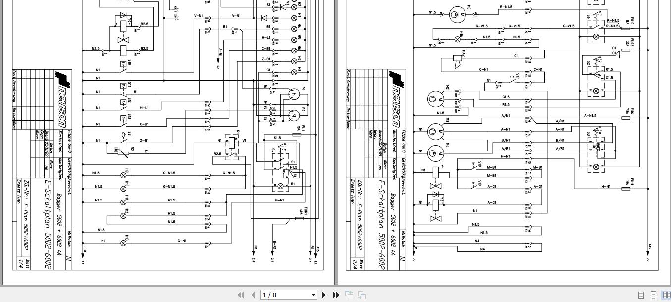 Wacker Neuson Excavator 5002 Electrical Diagrams 1