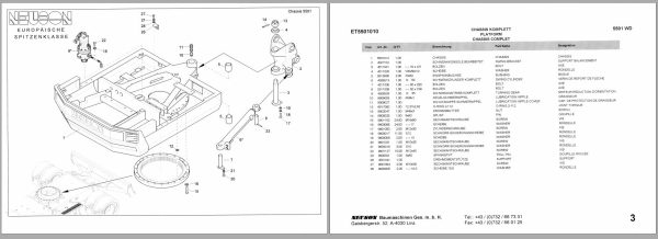 Wacker Neuson Excavator 5501 WD Spare Parts List 1000015259 2