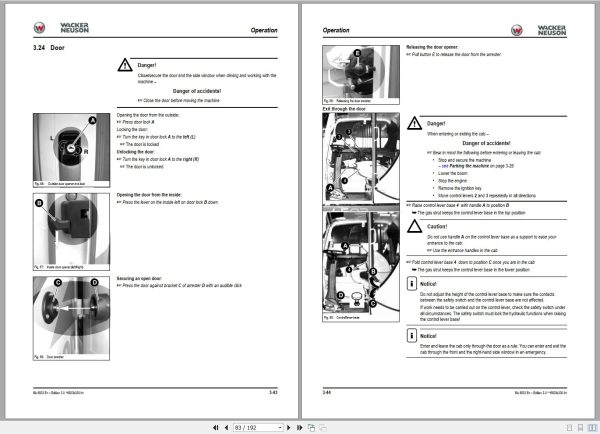 Wacker Neuson Excavator 6503 Operating Manual 1000158219 2