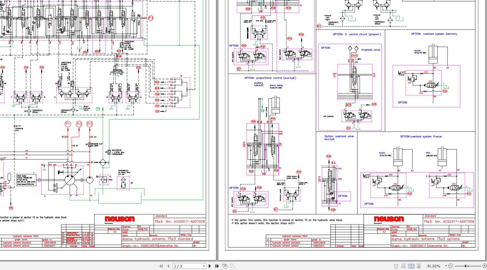 Wacker Neuson Excavator 75Z3 Hydraulic Diagrams 1