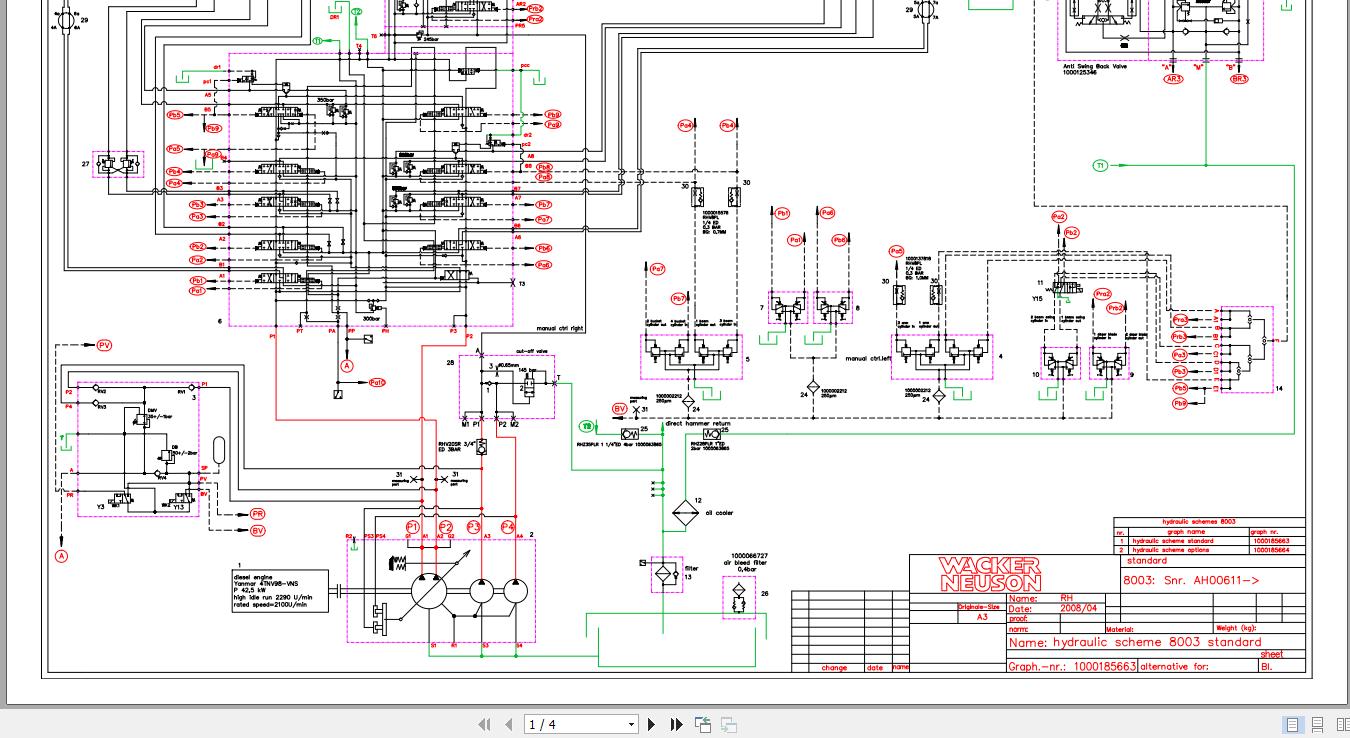 Wacker Neuson Excavator 8003 Hydraulic Diagrams 1