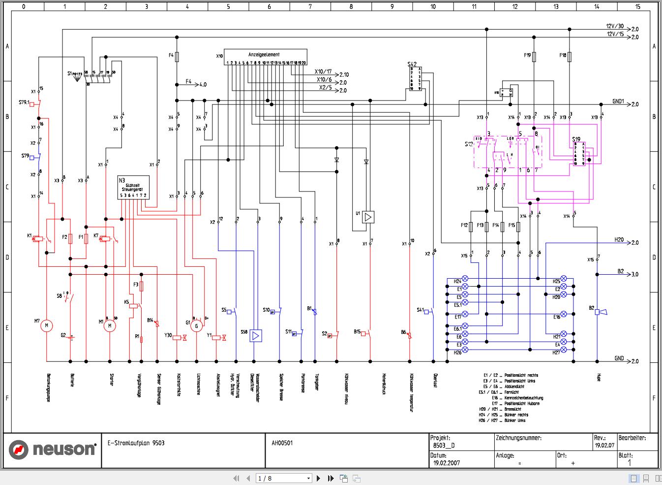 Wacker Neuson Excavator 9503 Electrical and Hydraulic Diagrams 1