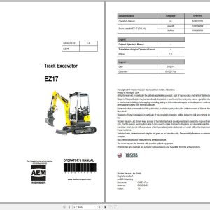 Wacker Neuson Excavator EZ17 Operating Manual 5200019151 1