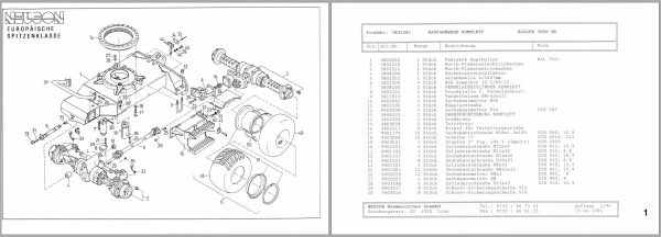 Wacker Neuson Excavator WD 3800 Spare Parts List 1000015271 2
