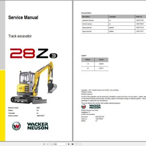 Wacker Neuson Excavators 28Z3 Service Manual and Diagram 1000178347 1