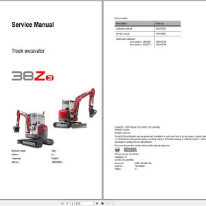 Wacker Neuson Excavators 38Z3 Service Manual and Diagram 1000160891 1